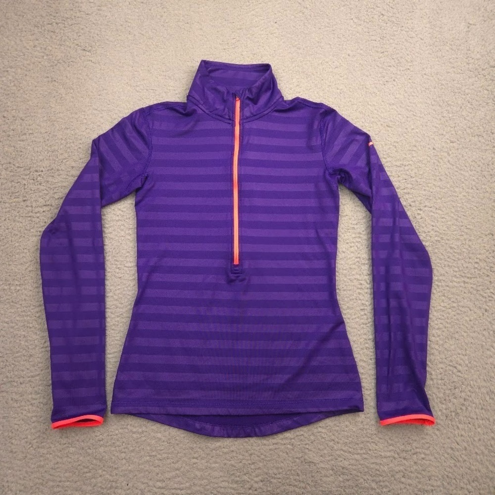Nike Pro Hyperwarm Dri-FIT 1/2 Zip Pullover Purple Women's Small Top Running Gym